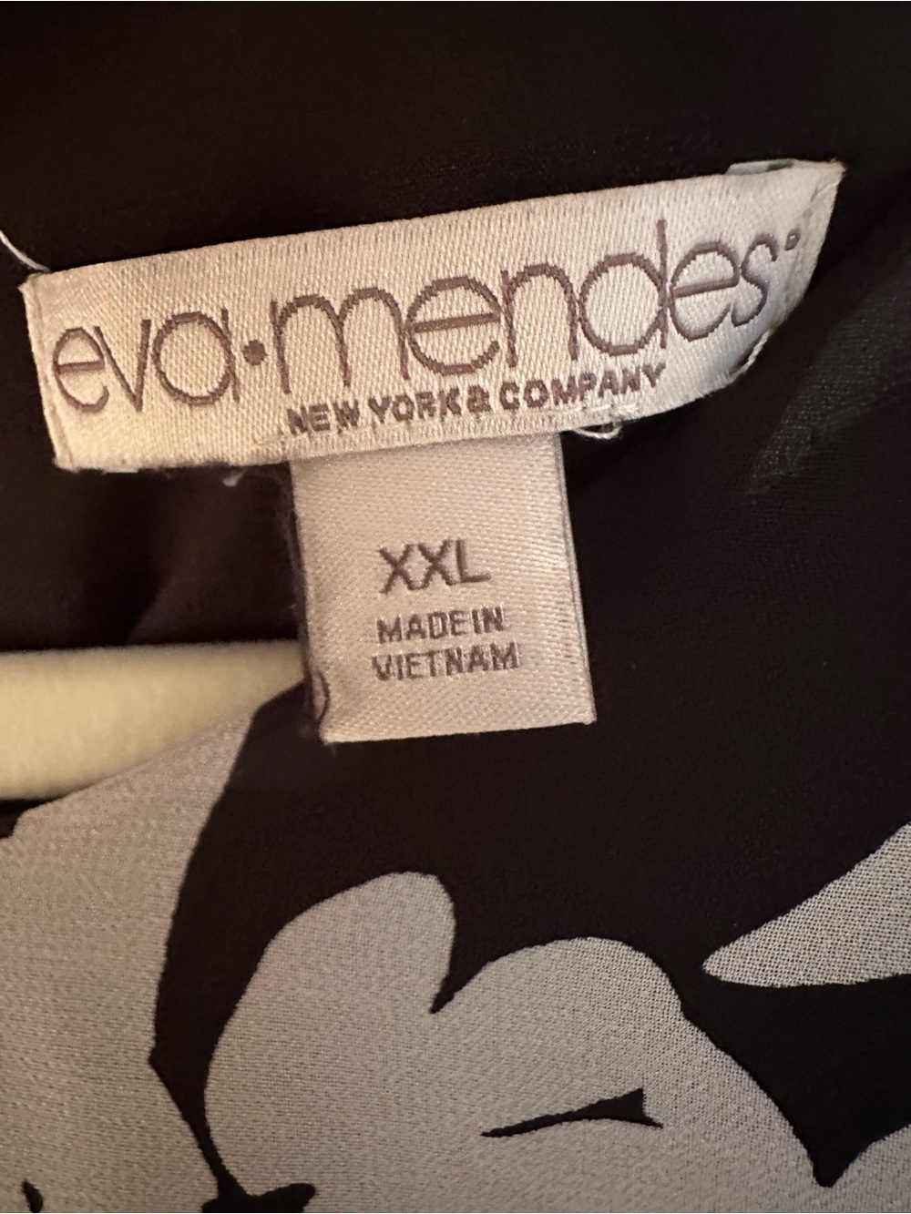 Eva Mendes NY&Company Black White Floral Dress Sheer Sleeves Women XXL - Picture 2 of 9